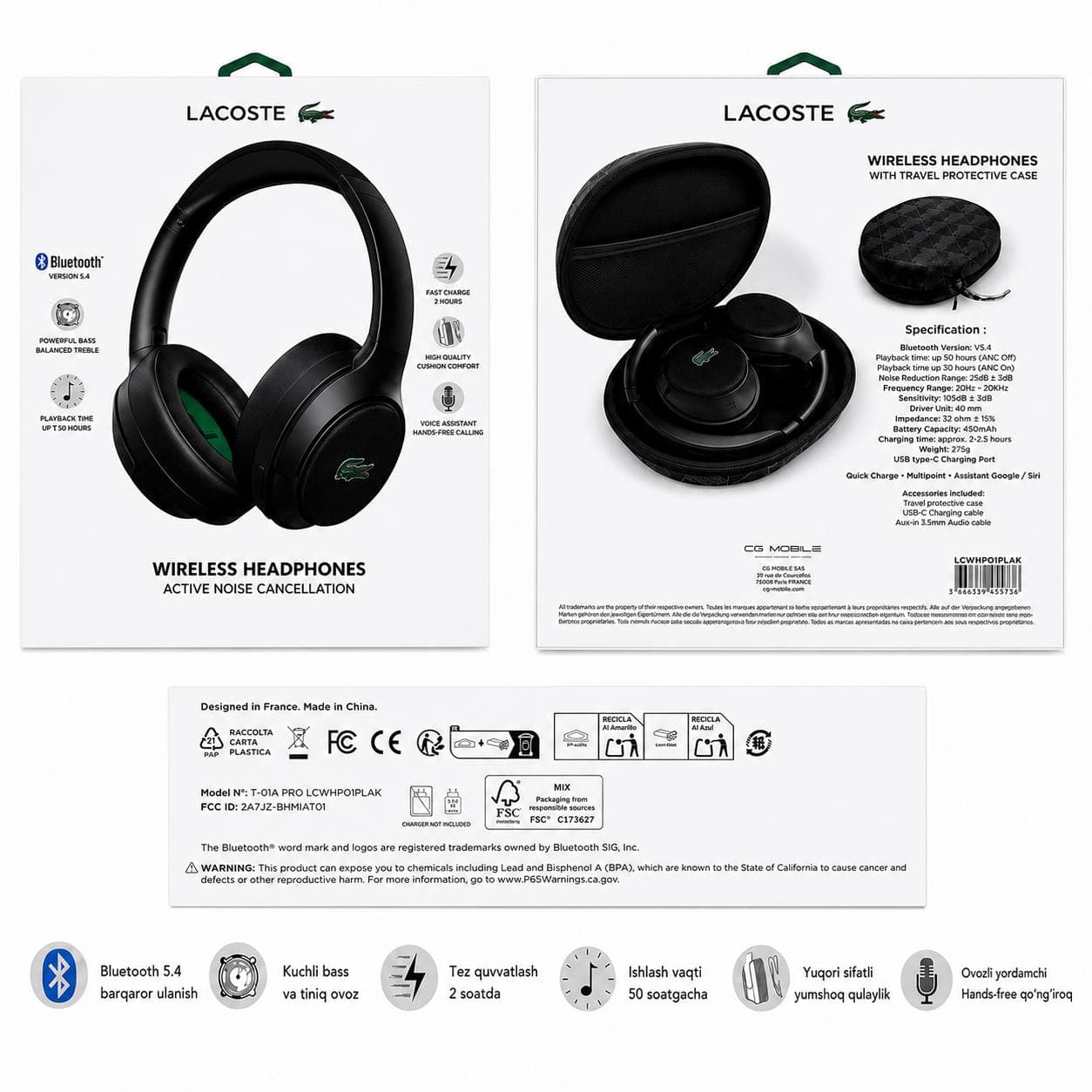 LACOSTE ORG BLUETOOTH NAUSHNIK