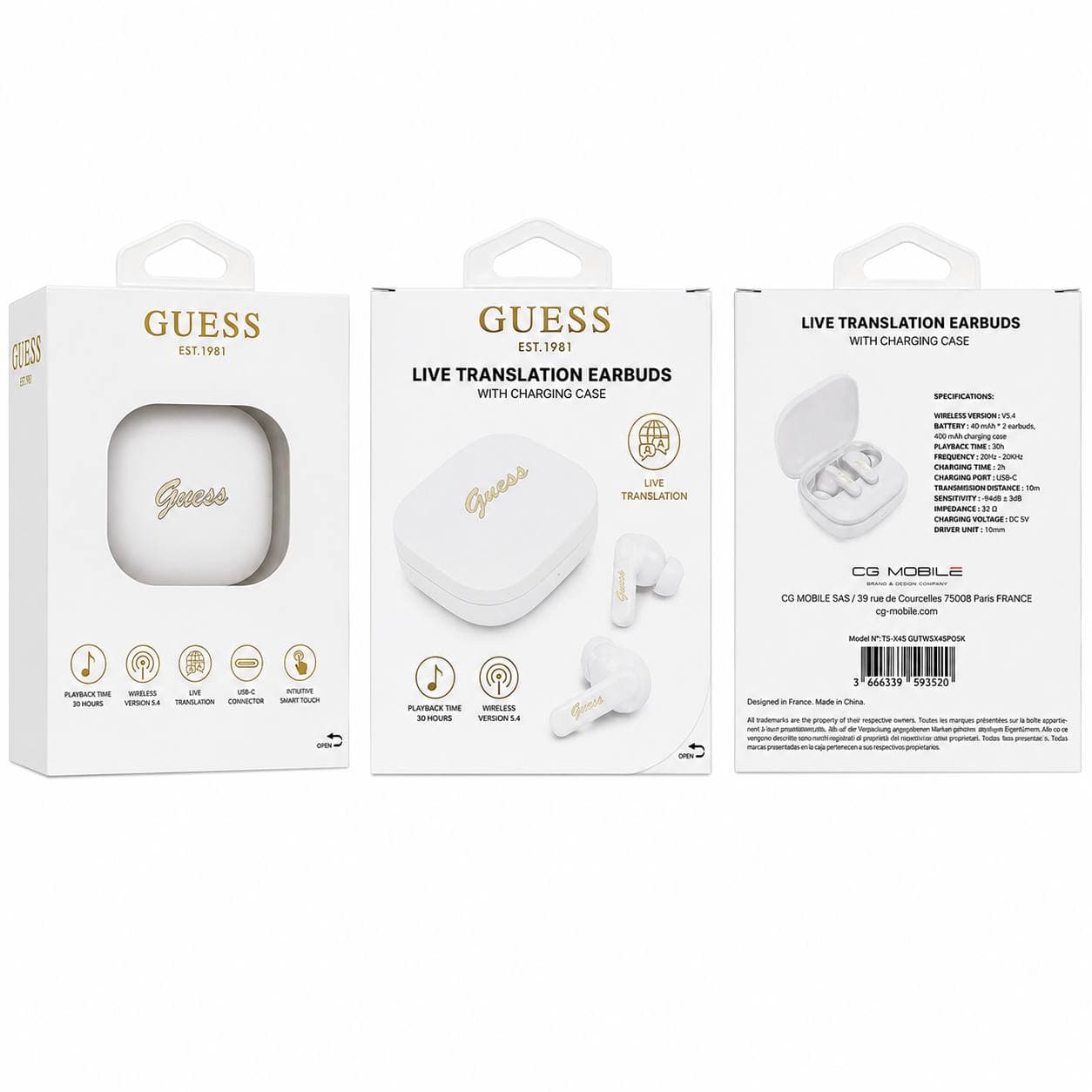 GUTWSX45PGSK,PGHSH GUESS ORGINAL BLUETOOTH NAUSHNIK